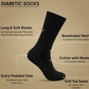 Imported Diabetic Socks | Pack of 3 (Black)